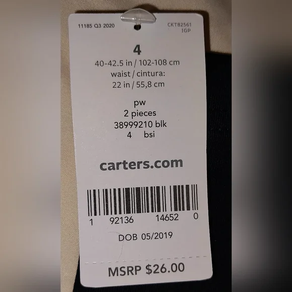 🧸 4pr Jumping Beans & Carter's Bundle - 4 Pair of Girls Leggings - Picture 7 of 8